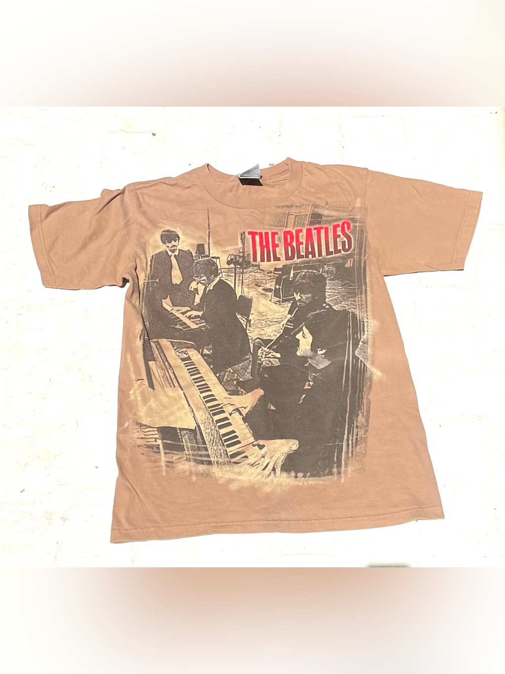 The Beatles Apple Corps 2008 Brown Graphic Tee  Historic Collectible